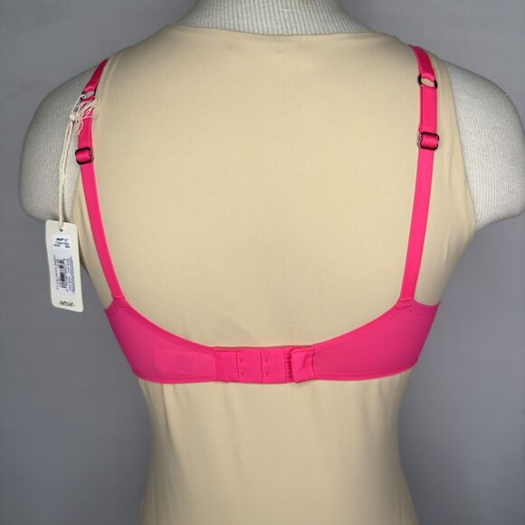 Smoothez Aerie Bra Full Coverage Sheer Mesh‎ Unlined Underwire Hot Pink 36B NEW - Picture 3 of 6